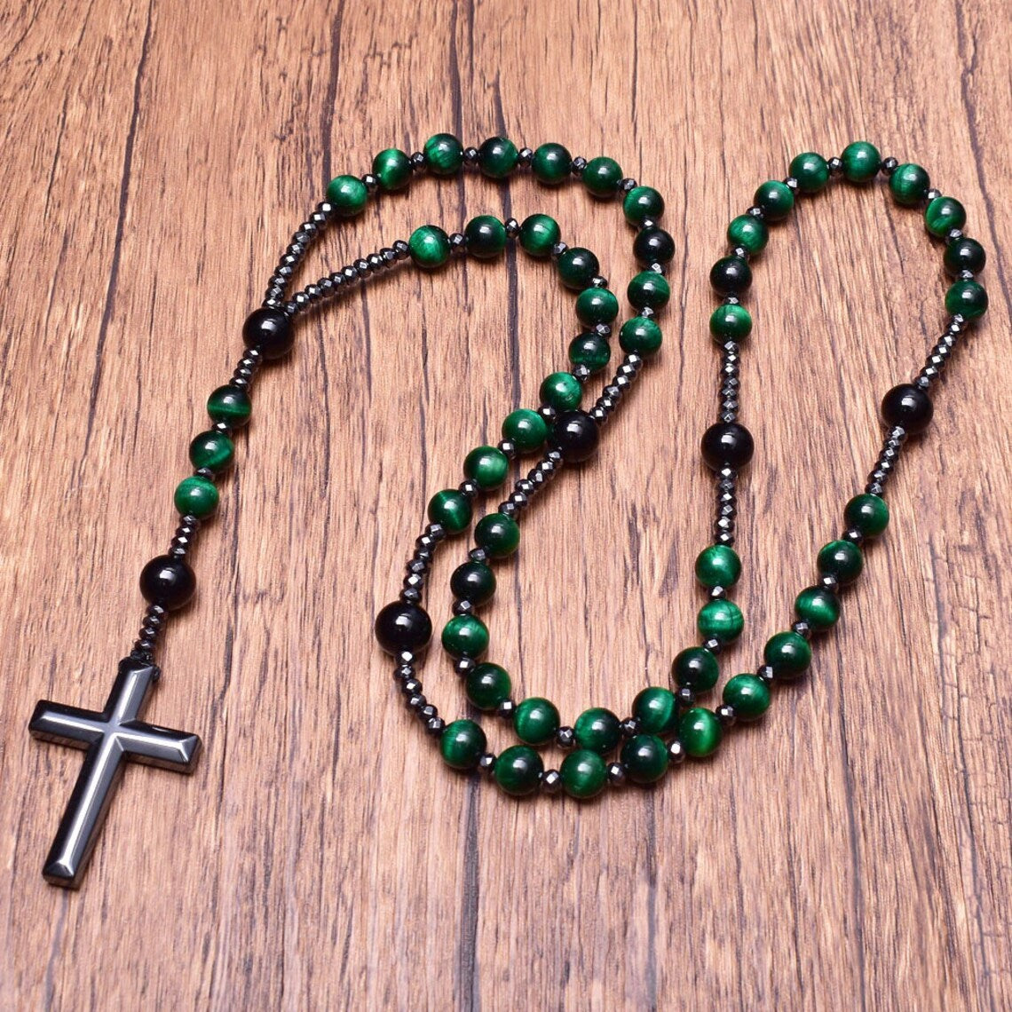 Beaded Cross Pendant Necklace