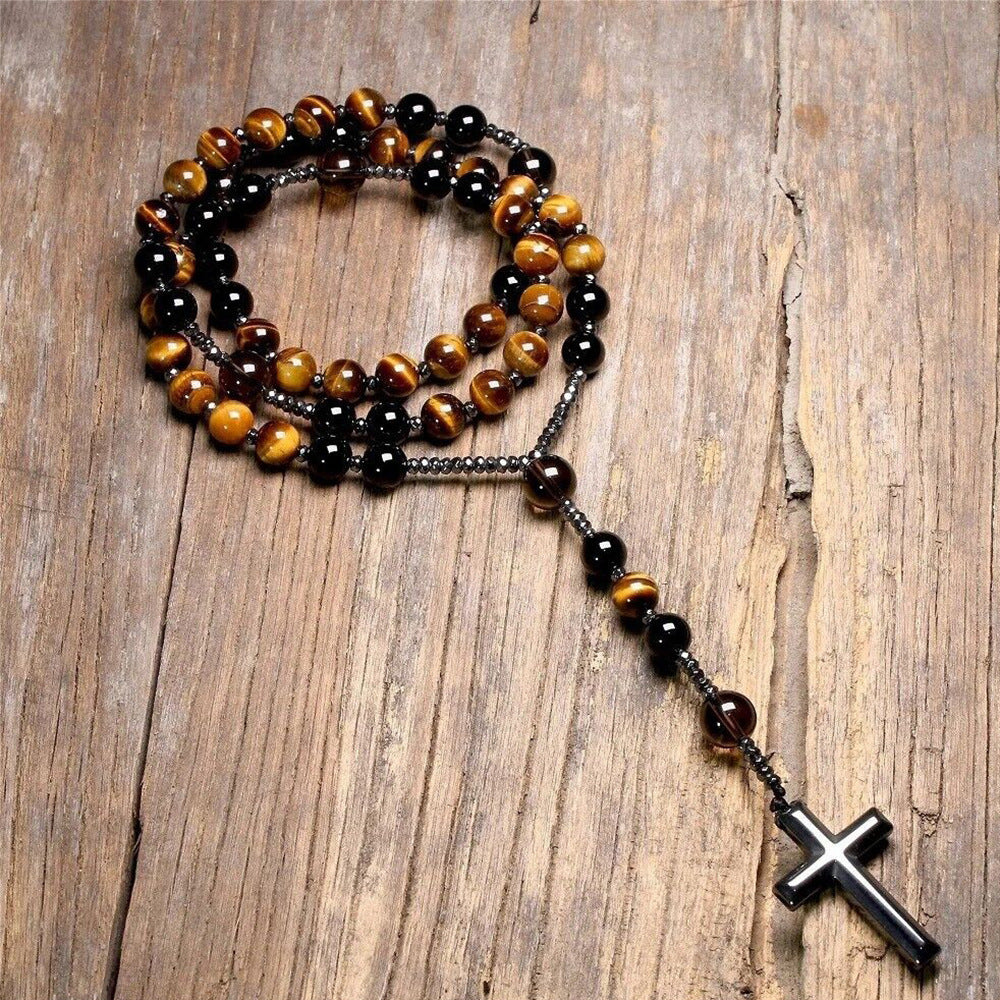 Beaded Cross Pendant Necklace