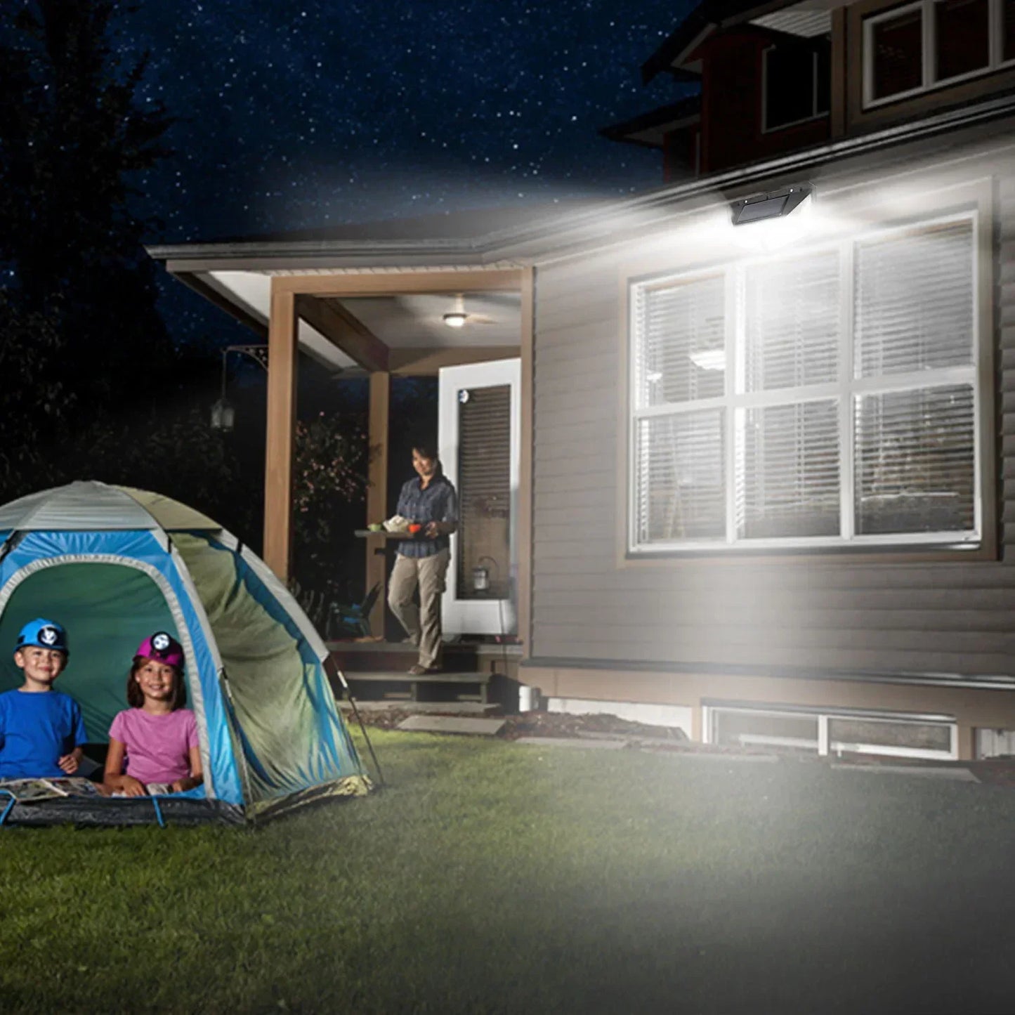 Multifunctional Outdoor Solar Powered LED Spotlight with Motion Sensor