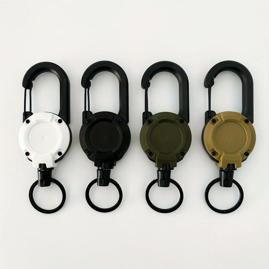 1/2/4pcs Heavy Duty Extendable Retractable Keychain Badge Reels With Carabiner Key Chain