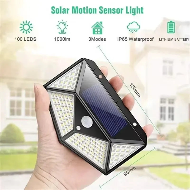Multifunctional Outdoor Solar Powered LED Spotlight with Motion Sensor