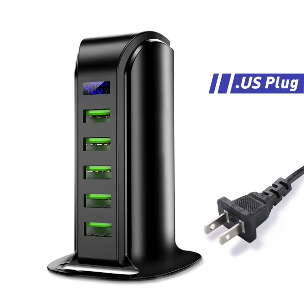 USLION 5 Port USB Charger with LED Display