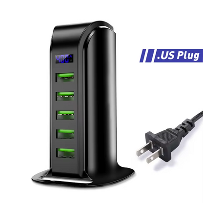 USLION 5 Port USB Charger with LED Display