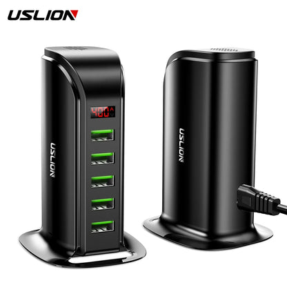 USLION 5 Port USB Charger with LED Display