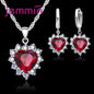 925 Silver with Stamped Heart Pendant Hoop Earrings