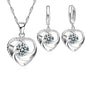 925 Sterling Silver Stamped Necklace Earrings Set