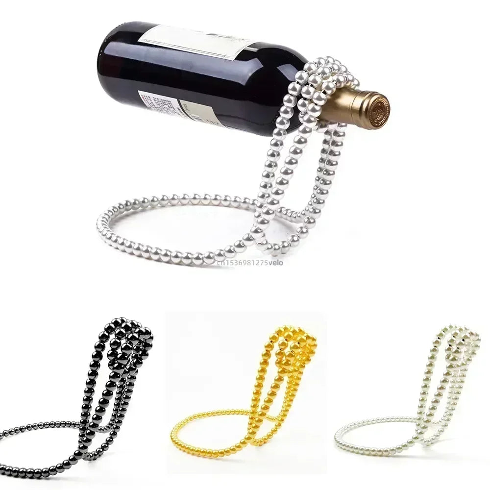 Creative Pearl Necklace Wine Rack